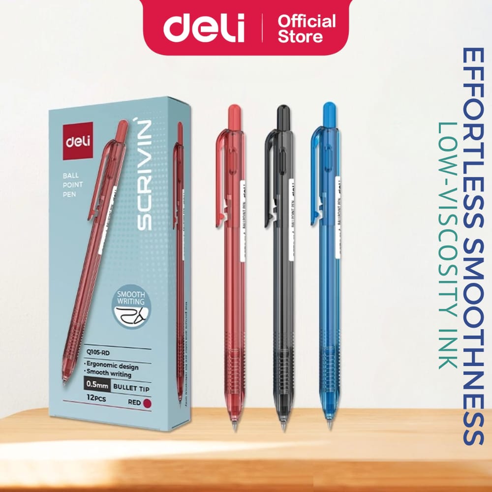 Deli Q105 0.5 mm blue retractable ballpoint pen in Yerevan