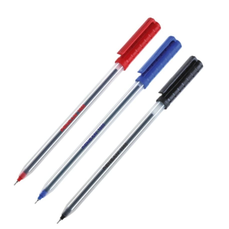 Pensan 1005 1.0 mm ballpoint pens in red blue and black