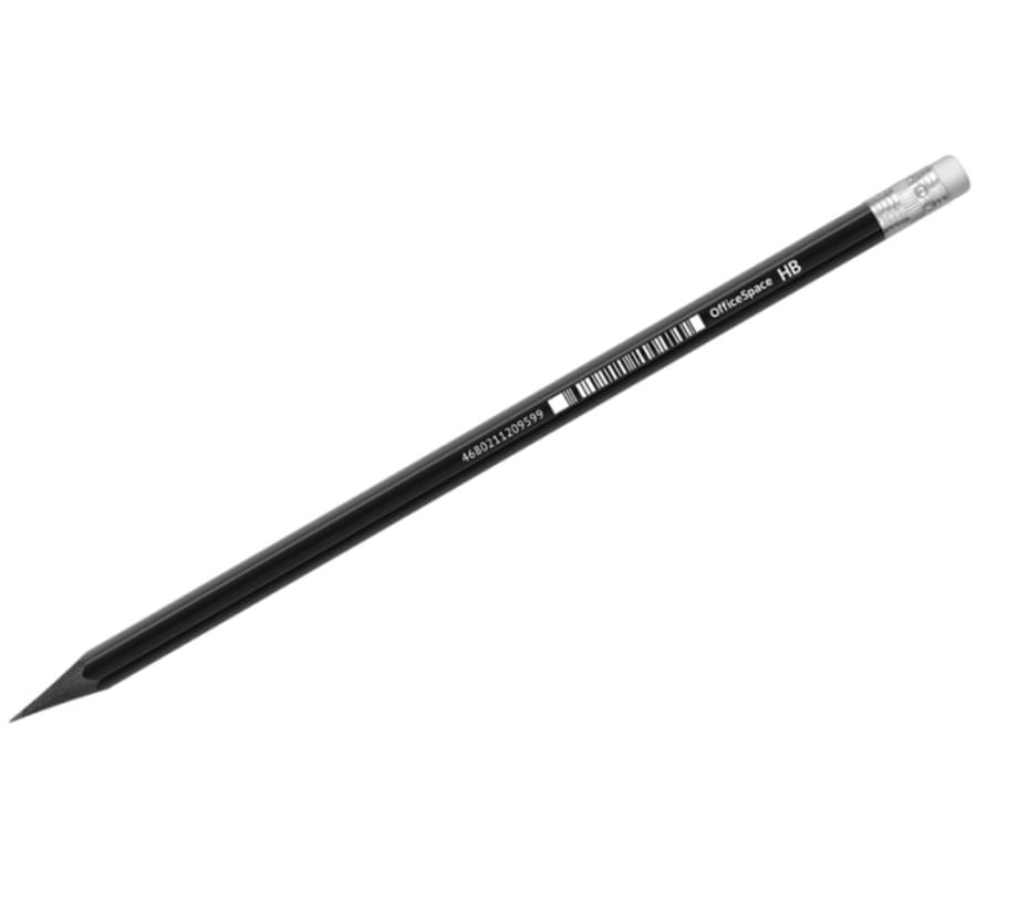 OfficeSpace 269153 black HB graphite pencil with eraser