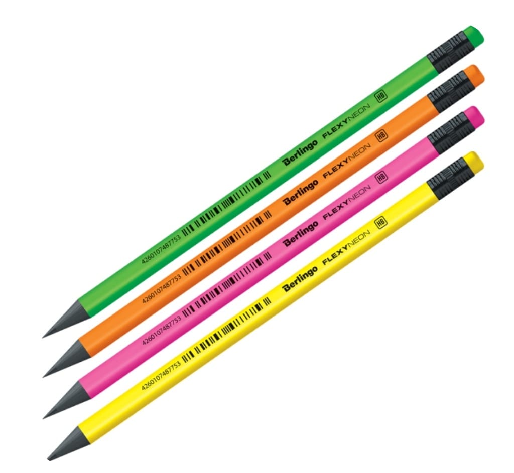Berlingo Flexy Neon BP00880 HB graphite pencils in bright colours